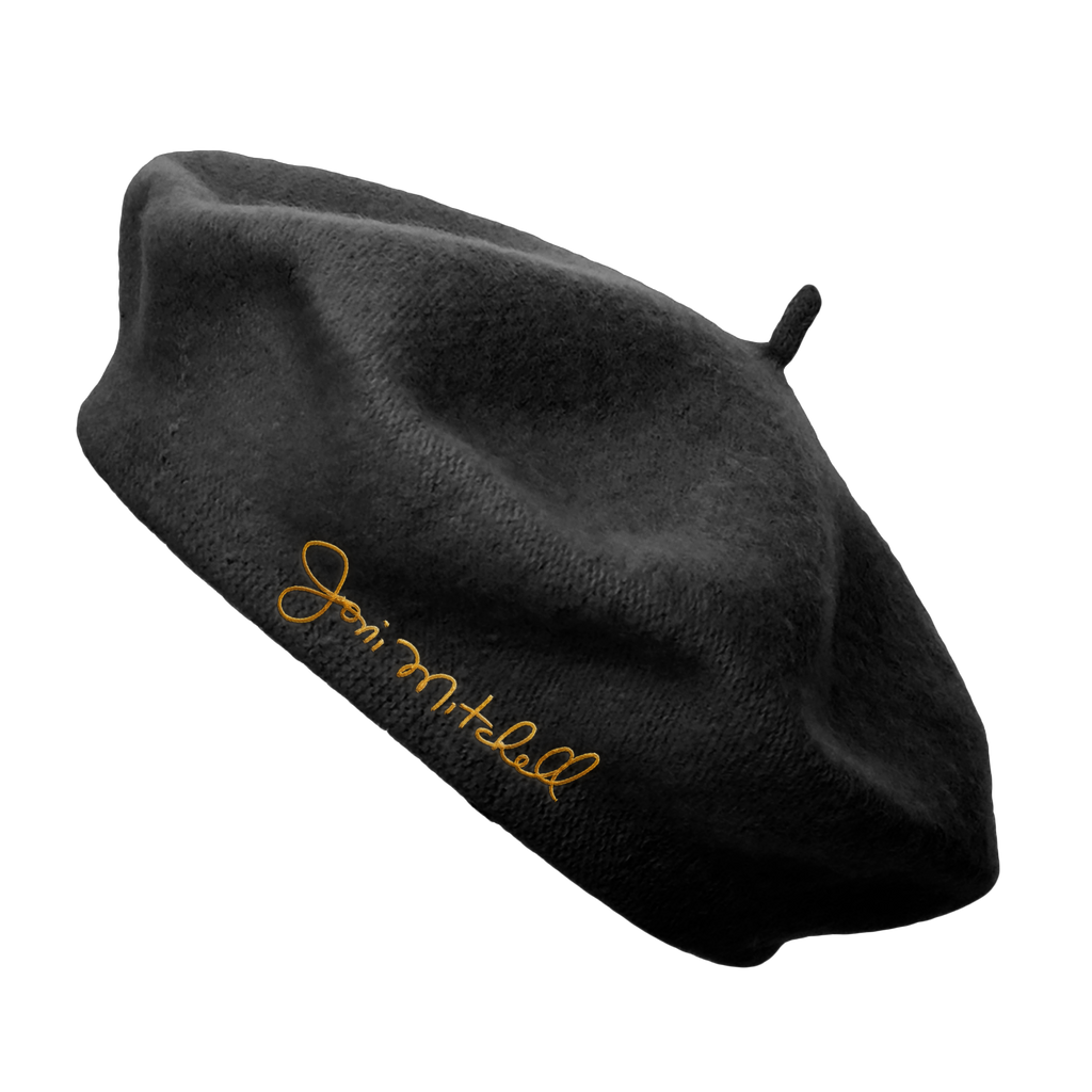 Embroidered Black Beret