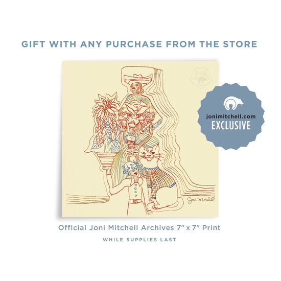 Joni Mitchell 7"" x 7"" Art Print 