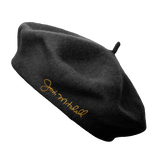 Embroidered Black Beret